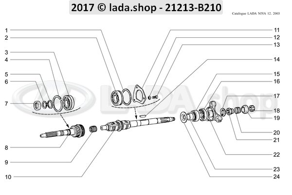 Einbausatz 6+6 Hardyscheibe LADA NIVA 2101-2107 M12x1,25x75 Mutter M12x1,2