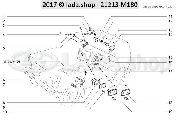 Espejo retrovisor interior / espejo interior Lada 2101-2107 y Lada
