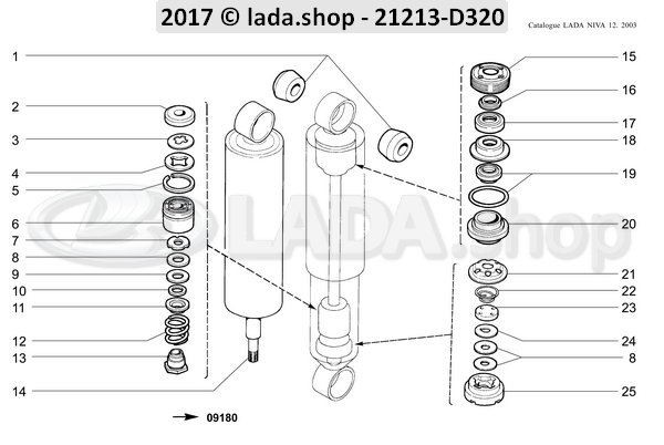 Amortiguadores traseros, 2 piezas, Lada 2101-2107, Lada Niva 2121