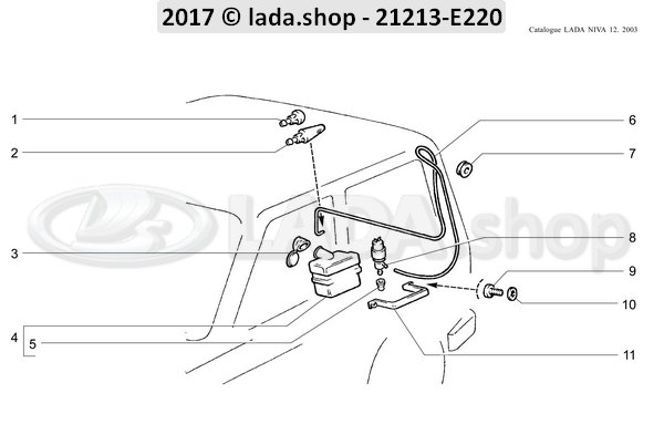 LADA Niva, Buse Lavage de voitures essuie-de chape vitre arrière LADA 2101-2107