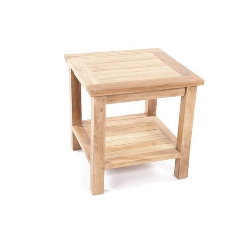 Garden Teak teak bijzettafel Collin 50 x 50 cm + onderschap Garden Teak teak bijzettafel Collin 50 x 50 cm + onderschap