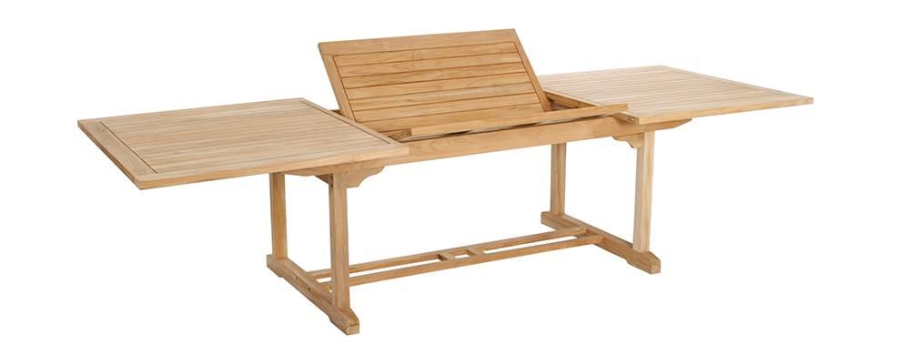 Uitschuifbare tuintafel van teakhout