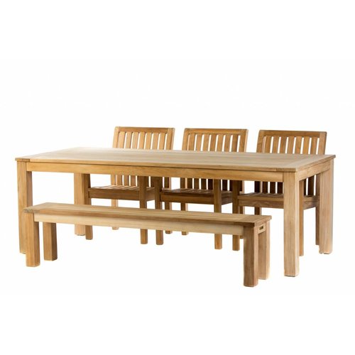 Garden Teak Teak tuinset: James Tafel (240) | Comfort stoel | James bank 190 Garden Teak Teak tuinset: James Tafel (240) | Comfort stoel | James bank 190