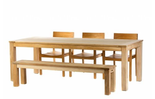 Garden Teak Teak tuinset: James Tafel (240) | James stapelstoel | James bank 190 Garden Teak Teak tuinset: James Tafel (240) | James stapelstoel | James bank 190