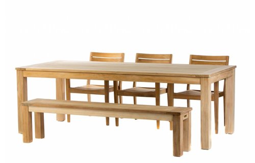Garden Teak Teak tuinset: James Tafel (240) | St, Tropez stapelstoel | James bank 190 Garden Teak Teak tuinset: James Tafel (240) | St, Tropez stapelstoel | James bank 190