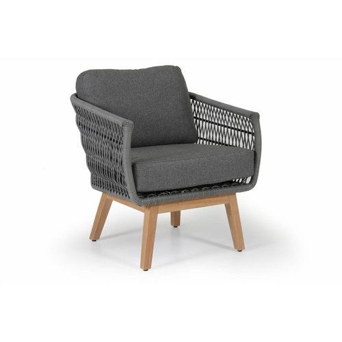 Brafab Kenton loungestoel | Teak&Wicker | Grey Brafab Kenton loungestoel | Teak&Wicker | Grey