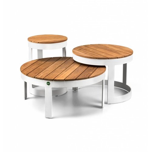 SUNS tuinmeubelen Cameron bijzettafels | Mat wit | 3 stuks SUNS tuinmeubelen Cameron bijzettafels | Mat wit | 3 stuks