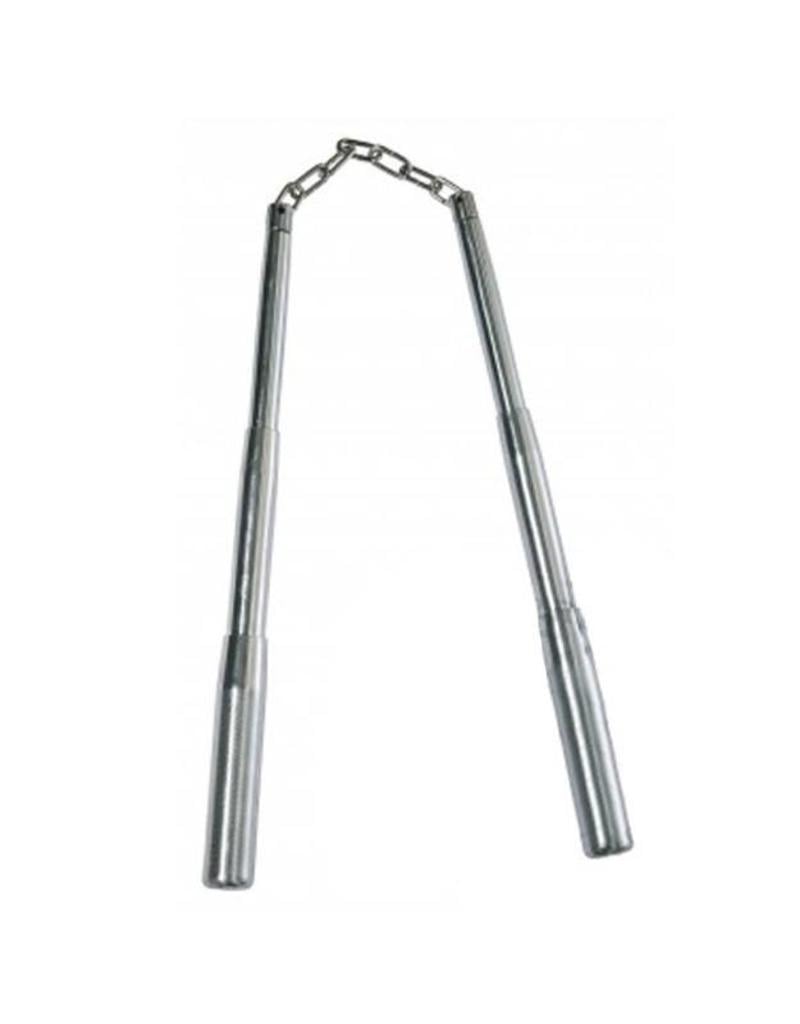 Chrome telescopic Nunchaku with metal Chain and Carry Case Enso Martial Arts Shop Bristol