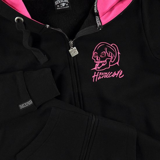 100% Hardcore Women Hooded Zipper Basic 2.0 Black / Pink 100% Hardcore Women Hooded Zipper Basic 2.0 Black / Pink