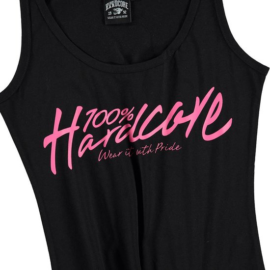 100% Hardcore dames singlet basic 2.0 zwart / roze 100% Hardcore dames singlet basic 2.0 zwart / roze