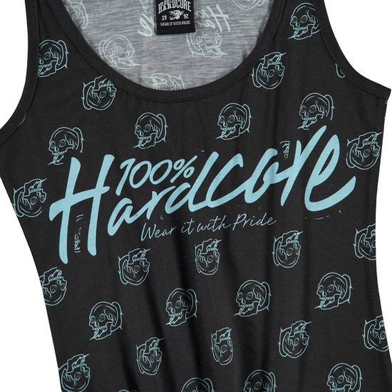 100% Hardcore dames singlet basic allover zwart / blauw 100% Hardcore dames singlet basic allover zwart / blauw