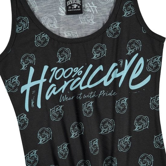 100% Hardcore lady singlet basic allover black / blue 100% Hardcore lady singlet basic allover black / blue