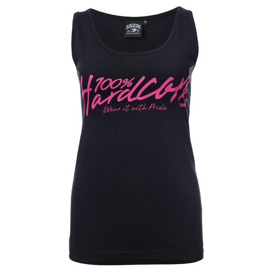 100% Hardcore dames singlet basic 2.0 zwart / roze 100% Hardcore dames singlet basic 2.0 zwart / roze