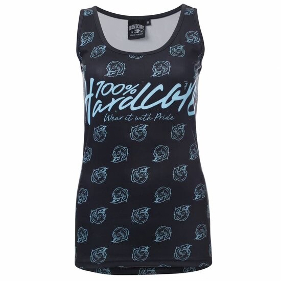 100% Hardcore dames singlet basic allover zwart / blauw 100% Hardcore dames singlet basic allover zwart / blauw