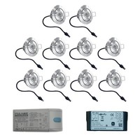 Set met 10x3 Watt dimbare Lavanto LED inbouwspots IP44 met Somfy IO ontvanger exclusief afstandsbediening