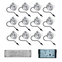 Set mit 12x3 Watt dimmbarer Lavanto LED Einbaustrahler IP44 mit Somfy IO Empfänger Exklusive Fernbedienung