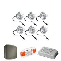 Komplettset Lavanto Cree LED-Terrassenbeleuchtung Einbaustrahler 6 x 3 Watt Somfy RTS Kippbar
