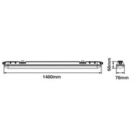 LED Wannenleuchte IP65 150cm 48W 4000lm 6000K Kalt Weiß
