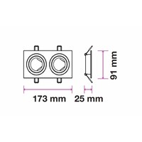 LED Einbaustrahler Houston GU10 2x 3W 3000K Kippbar