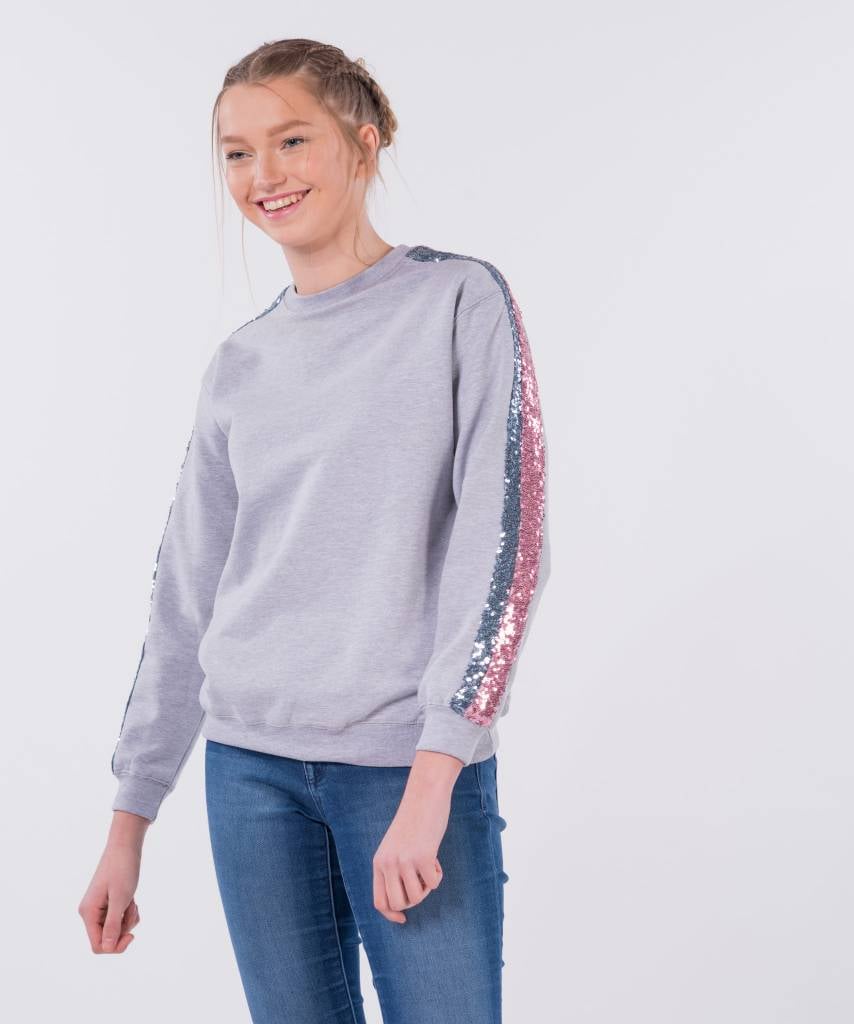 Basic L&M Sweater Grey Light Pink & Light Blue - Lewis & Melly