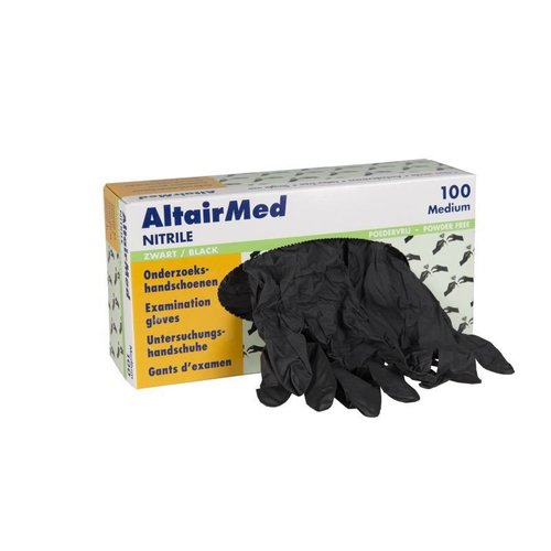 AltairMed zwarte nitril handschoenen extra dik 100 st AltairMed zwarte nitril handschoenen extra dik 100 st