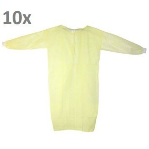Medi-Inn Labjas geel PE laminaat MRSA beschermend 10st. Medi-Inn Labjas geel PE laminaat MRSA beschermend 10st.