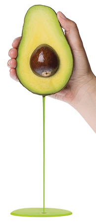 Avocado met druppel avocado olie