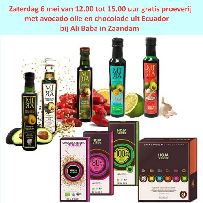 Proeverij Ecuador producten bij Ali Baba Zaandam