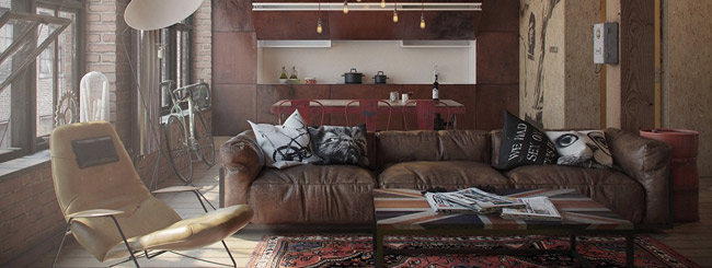 Industrial design interior seats and sofa