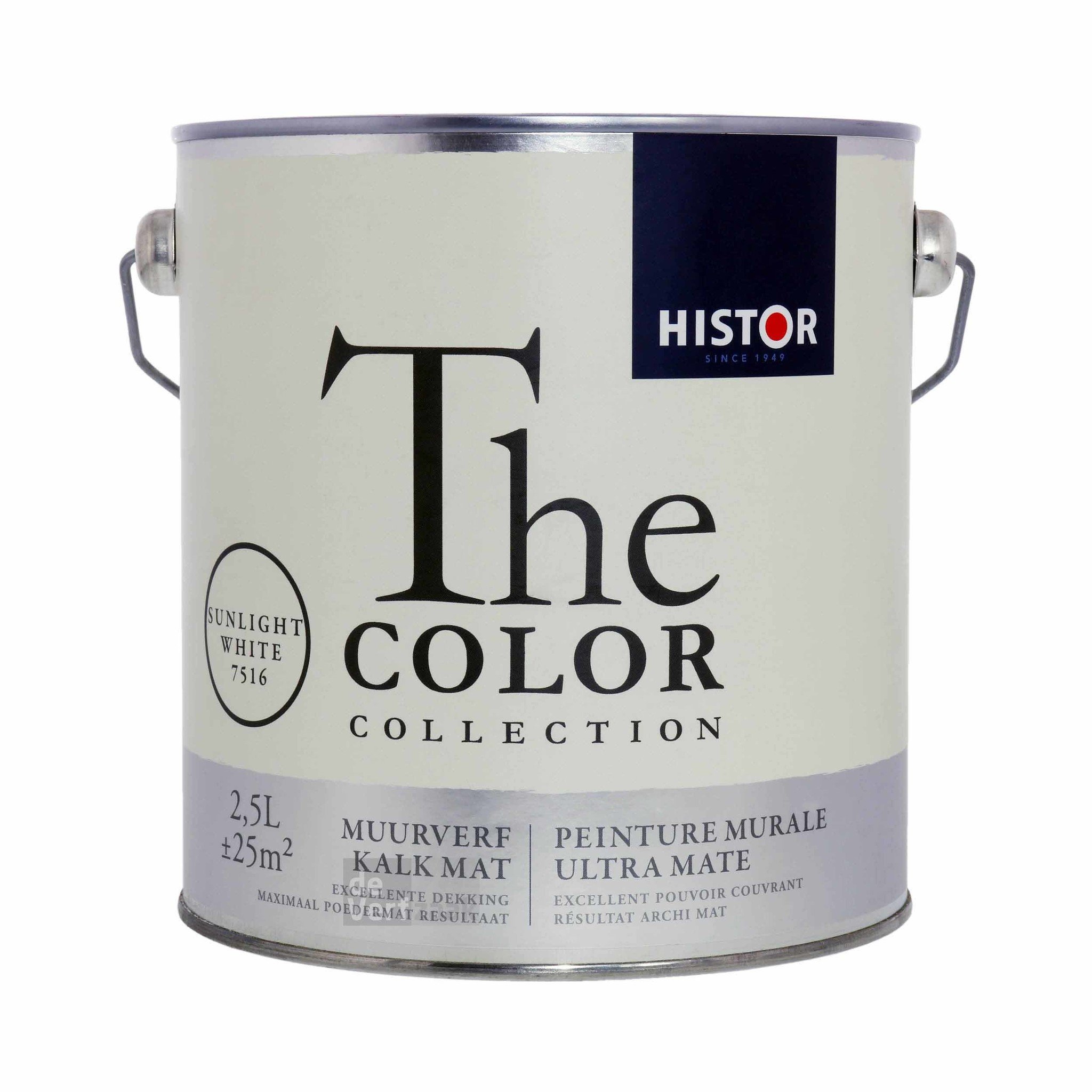 Histor The Color Collection Muurverf Kalkmat - Sunlight White - 2,5 liter