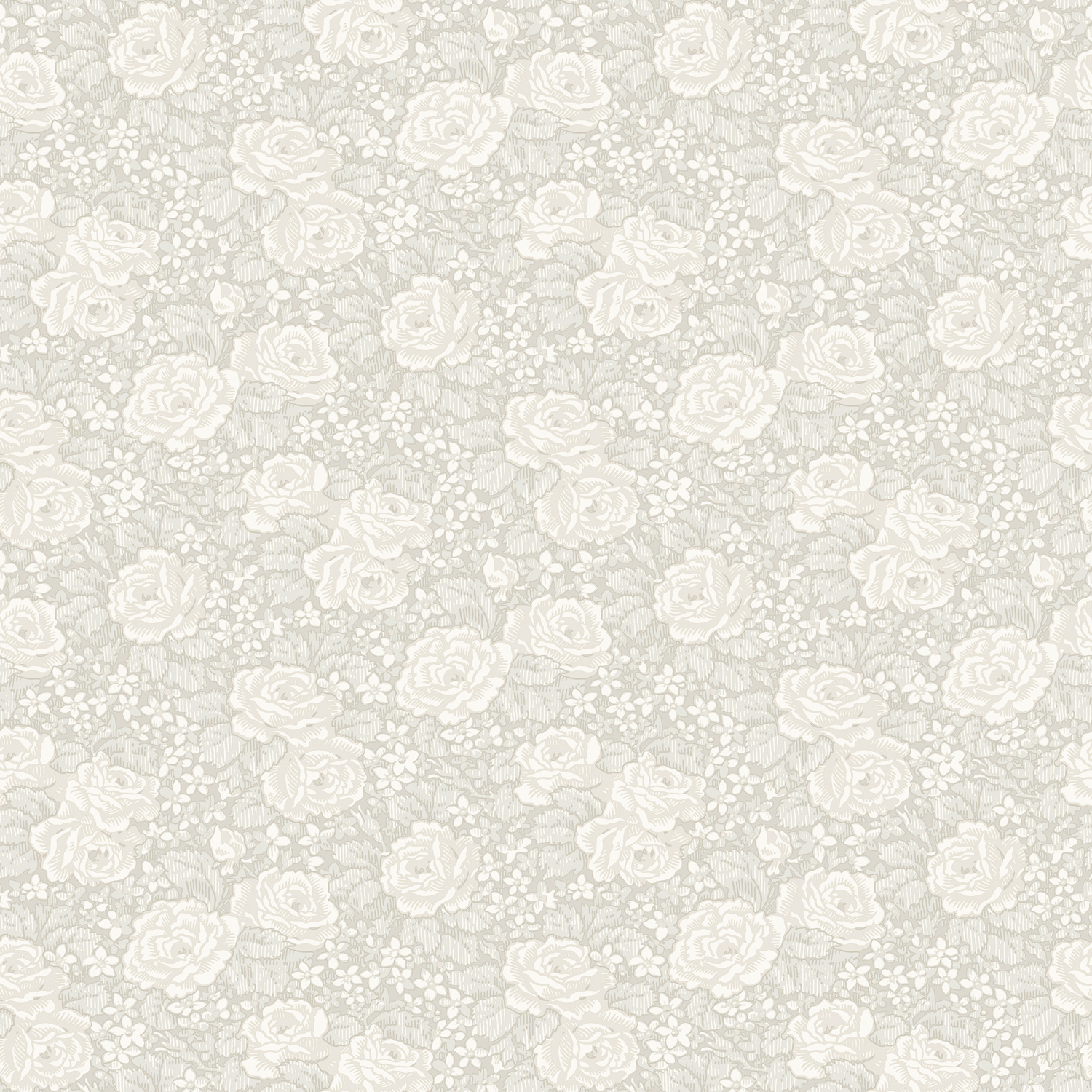 Dutch Wallcoverings Rosenlycka - Roses Cream - Creme