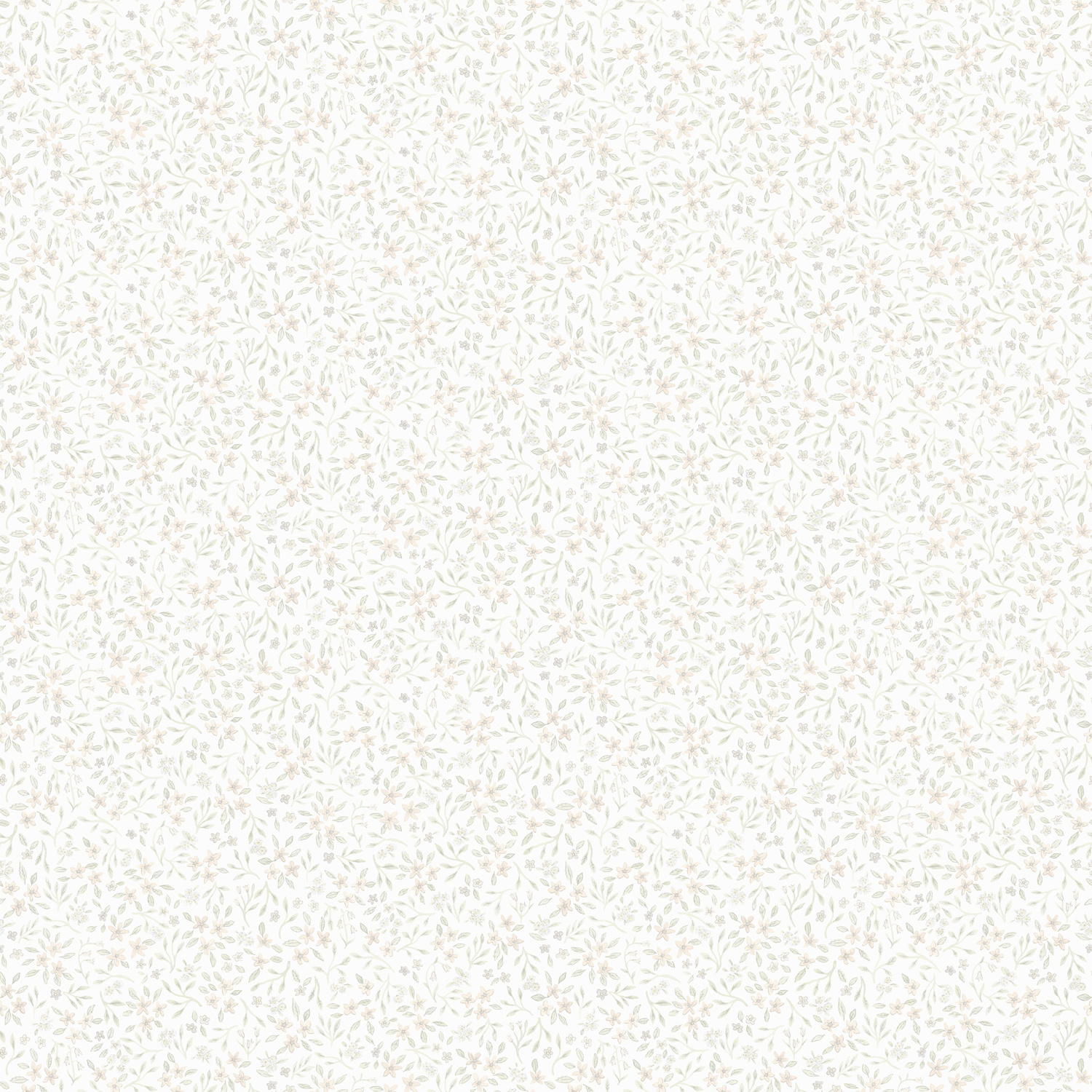 Dutch Wallcoverings Rosenlycka - Mini Flowers Neutral - Groen/Rood/Blauw