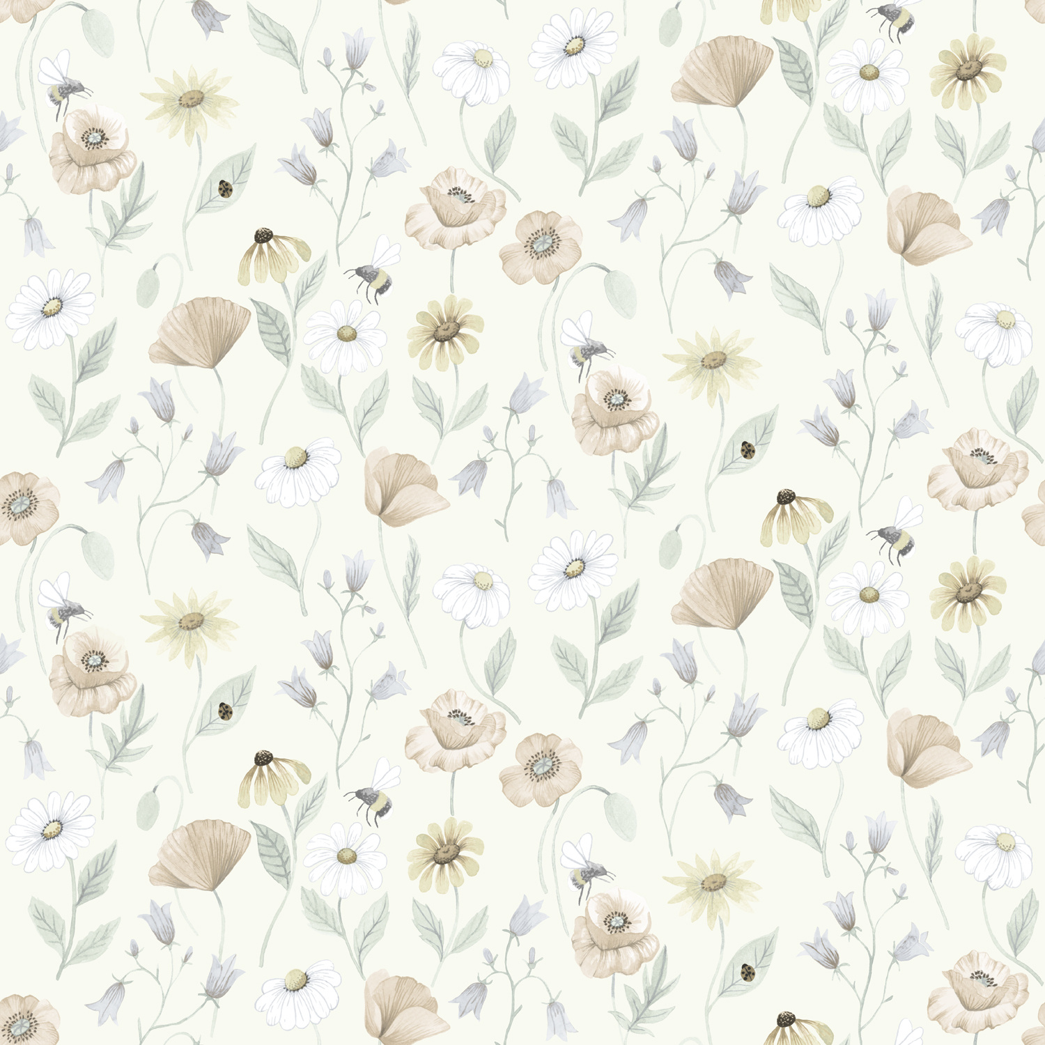 Dutch Wallcoverings Rosenlycka - Flowers Pastel - Multi