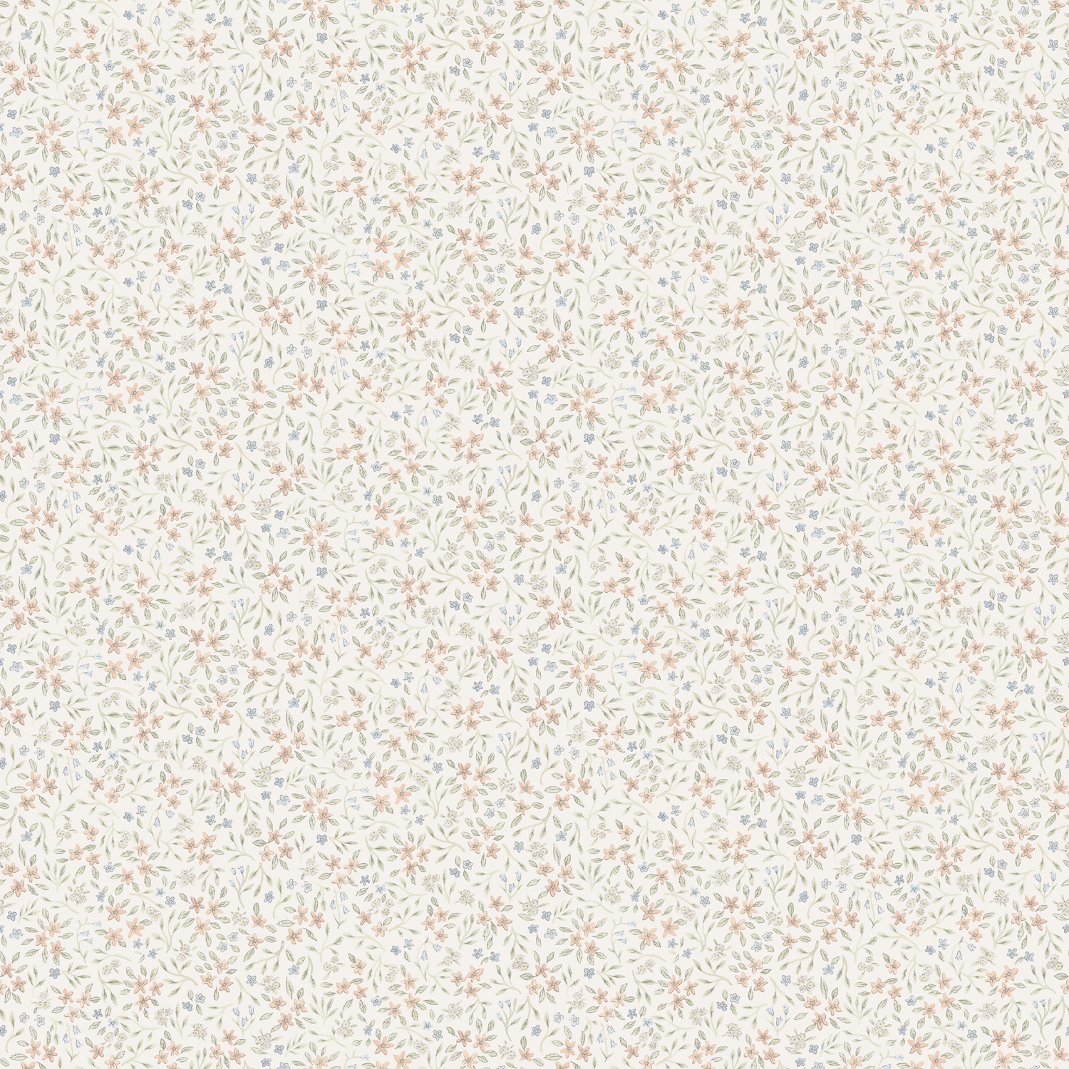 Dutch Wallcoverings Rosenlycka - Mini Flowers Beige - Multi
