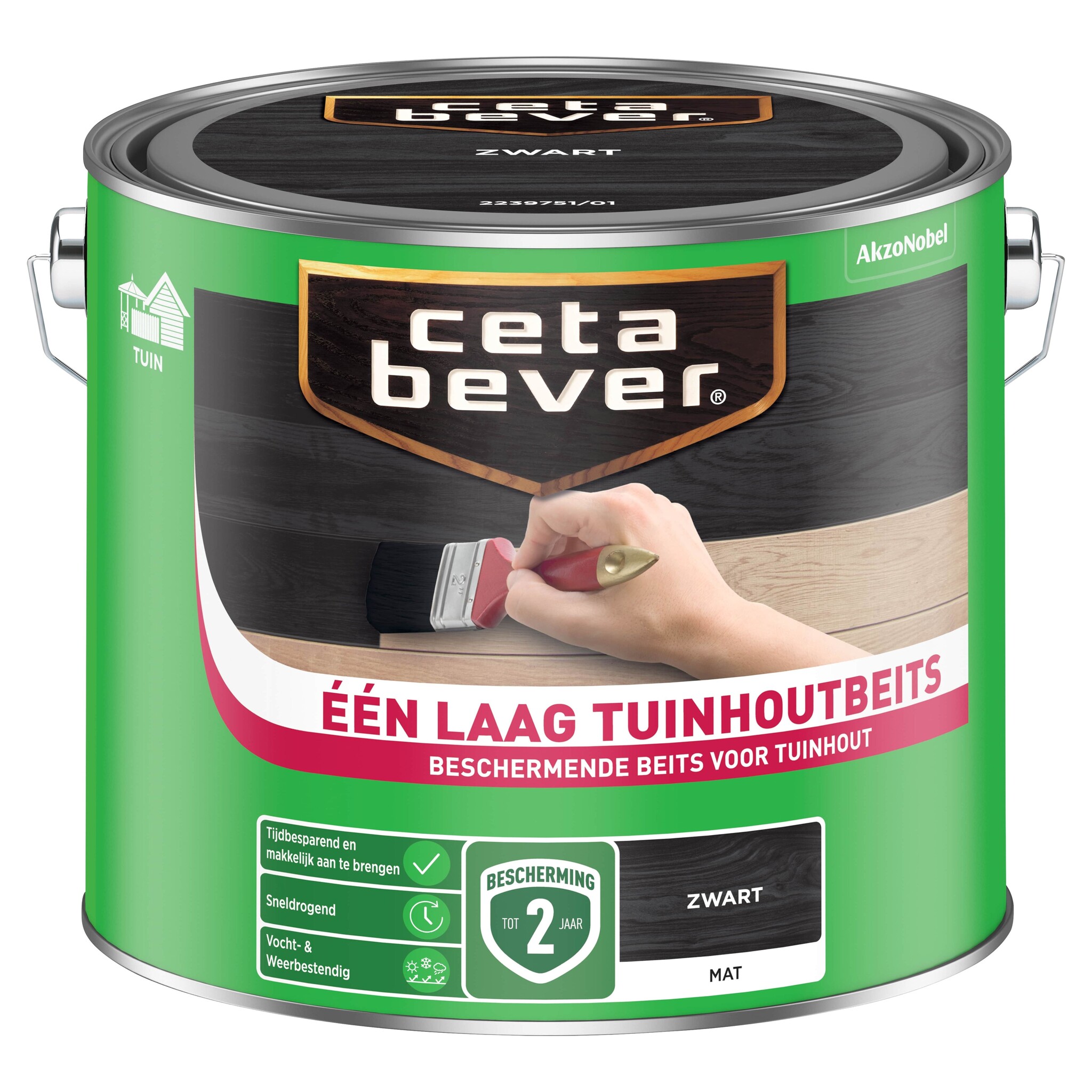 Cetabever Één laag Tuinhoutbeits - Zwart