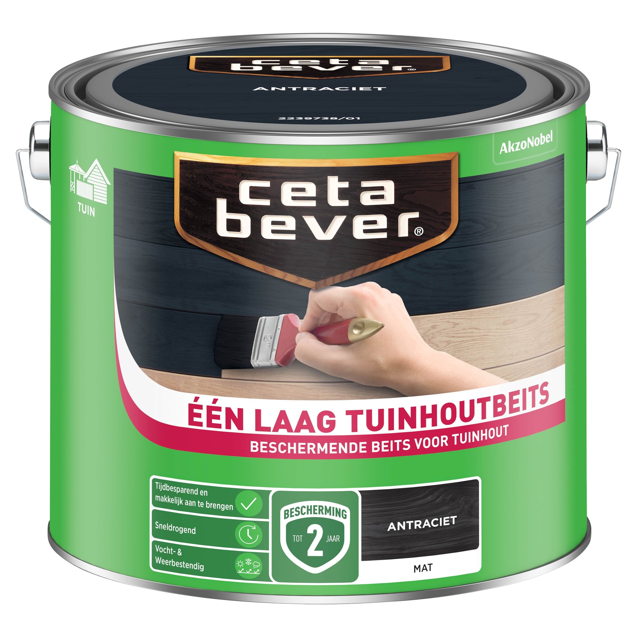 Cetabever Één laag Tuinhoutbeits - Antraciet