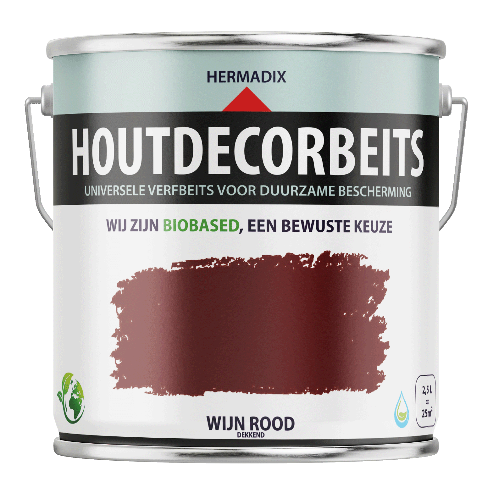 Hermadix Houtdecor Verfbeits - Wijn Rood