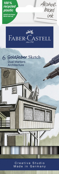 Faber Castell Sketchmarker Goldfaber - etui 6 stuks - Architecture