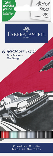 Faber Castell Sketchmarker Goldfaber - etui 6 stuks - Car design