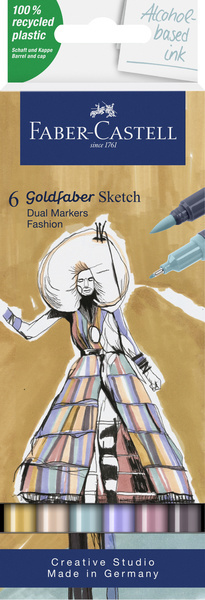 Faber Castell Sketchmarker Goldfaber - etui 6 stuks - Fashion set