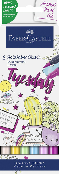 Faber Castell Sketchmarker Goldfaber - etui 6 stuks - Kawaii
