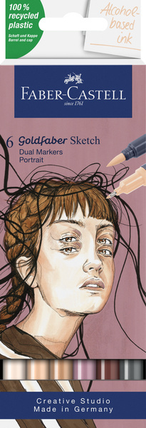 Faber Castell Sketchmarker Goldfaber - etui 6 stuks - Portrait