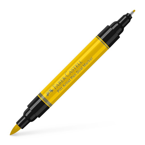Faber Castell Tekenstift Pitt Artist Pen duo marker - 107 cadmiumgeel geel