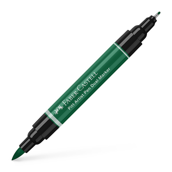 Faber Castell Tekenstift Pitt Artist Pen duo marker - 264 donker phthalogroen