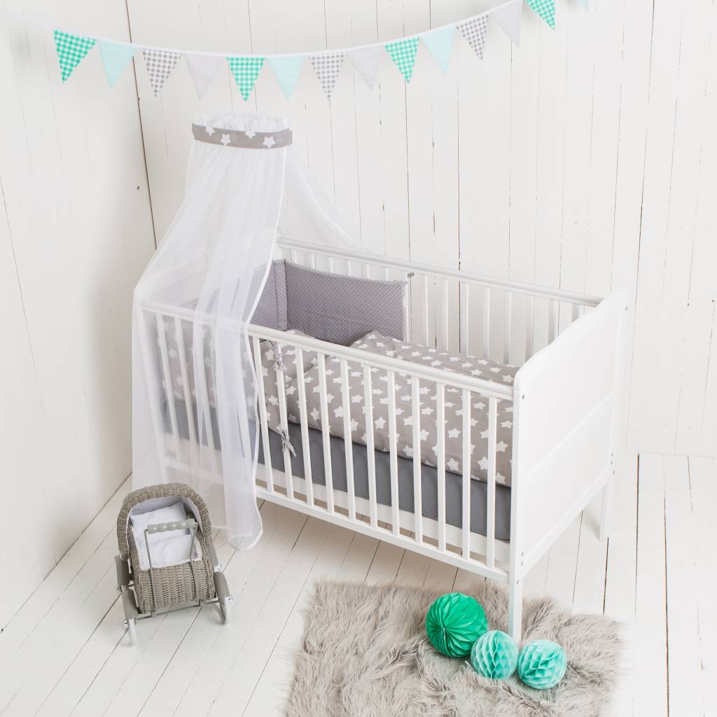 Bedding Set Stars Dots Grey At Puckdaddy Nursery Bedding Set Stars Dots Grey