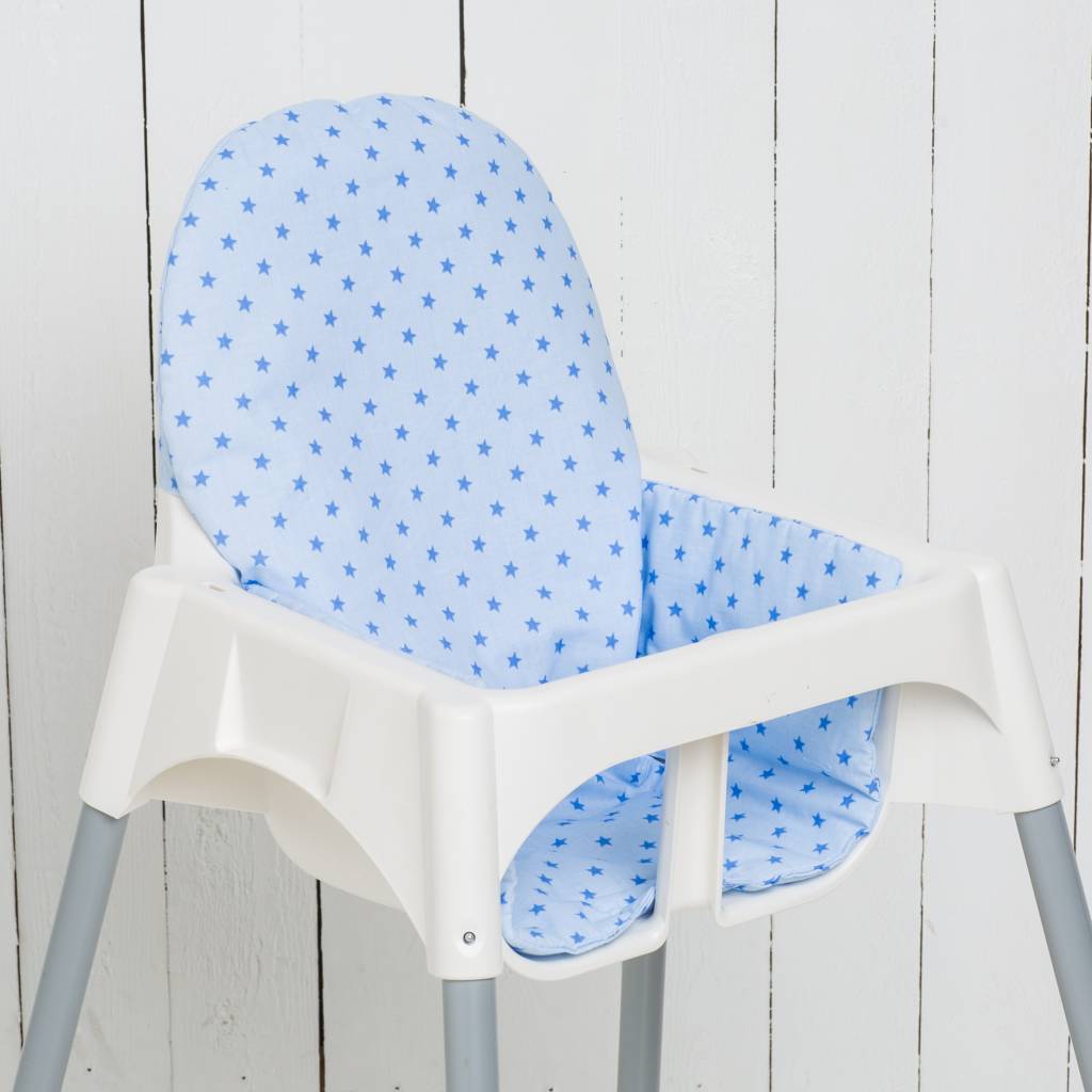 Highchair Cushion Stars Lightblue Puckdaddy Nursery Furniture Highchair Cushion Stars Lightblue For Ikea Antilop