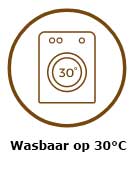 Wasbaar op 30 graden (geen wasverzachter gebruiken)