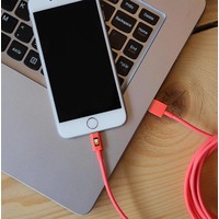 3 meter lange iPhone 5 / 6 / 7 lightning kabel – Roze