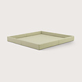 Exclusieve leren dienblad glad Crème L60 B60 H6