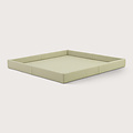 Exclusieve leren dienblad Crème L80 B80 H6